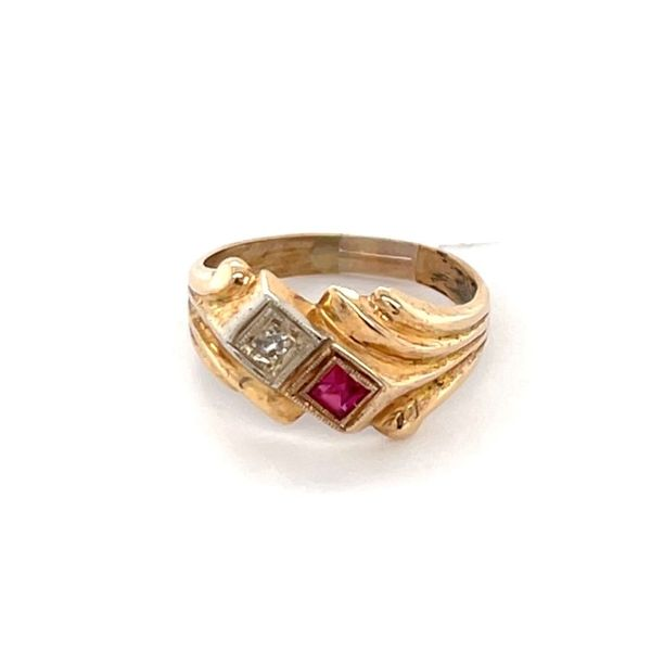 14K Yellow Gold Estate Ruby and Diamond Ring Minor Jewelry Inc. Nashville, TN