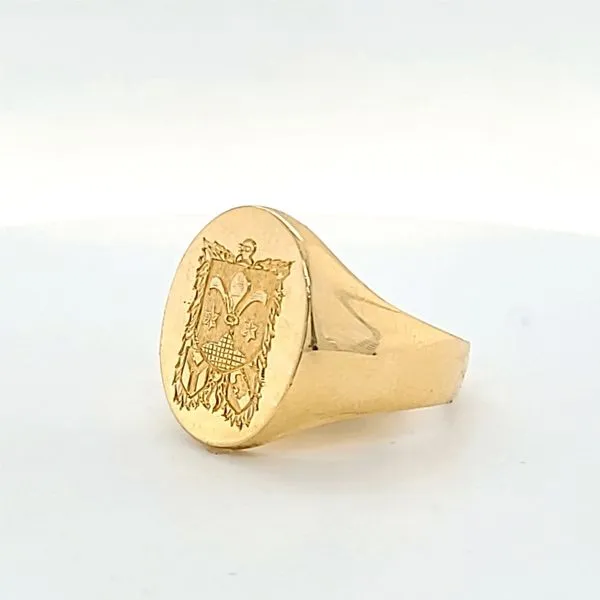 14K Yellow Gold Estate Oval Signet Ring Image 2 Minor Jewelry Inc. Nashville, TN