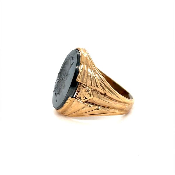 10K Yellow Gold Estate Hematite Cameo Soldier Design Ring Image 2 Minor Jewelry Inc. Nashville, TN