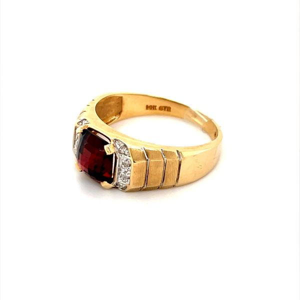 14K Yellow Gold Estate Garnet and Diamond Ring Image 2 Minor Jewelry Inc. Nashville, TN