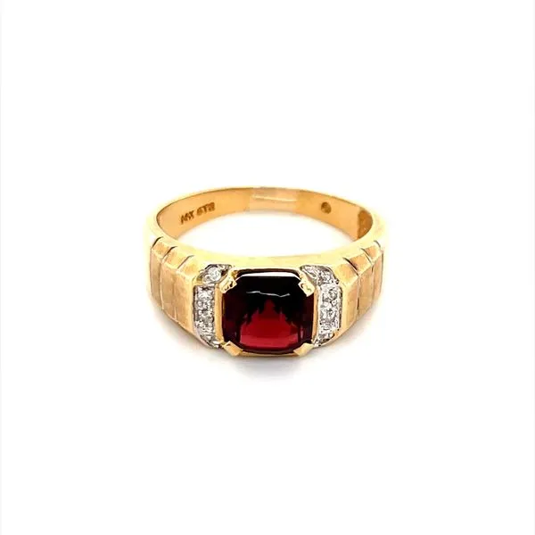 14K Yellow Gold Estate Garnet and Diamond Ring Minor Jewelry Inc. Nashville, TN