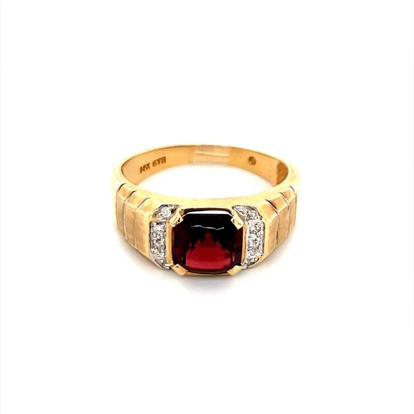 14K Yellow Gold Estate Garnet and Diamond Ring Minor Jewelry Inc. Nashville, TN