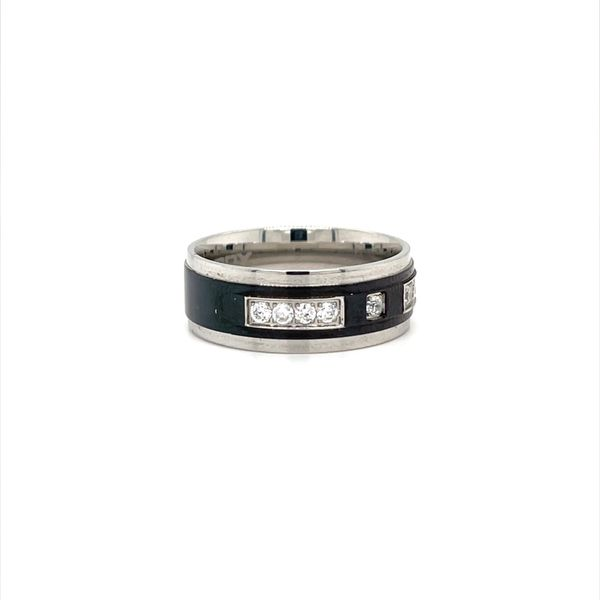Stainless Steel Estate Cubic Zirconium Stone Ring Image 2 Minor Jewelry Inc. Nashville, TN