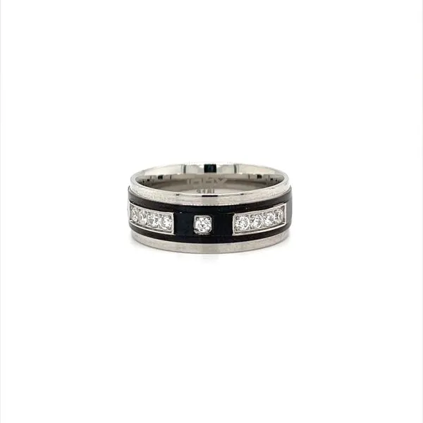 Stainless Steel Estate Cubic Zirconium Stone Ring