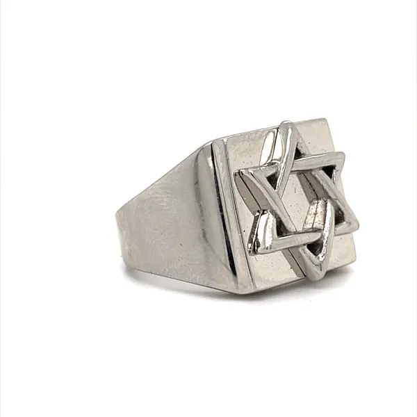 Stainless Steel Estate Star of David Ring