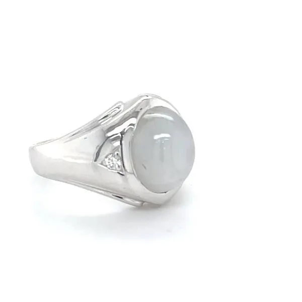 14K White Gold Estate Star Sapphire And Diamond Ring Image 2 Minor Jewelry Inc. Nashville, TN