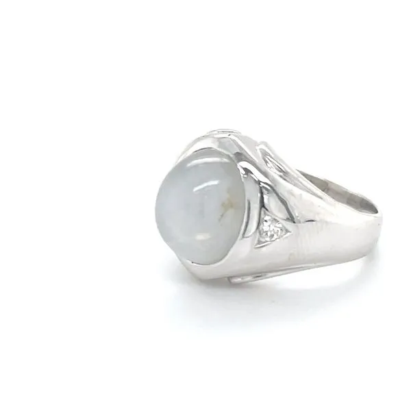 14K White Gold Estate Star Sapphire And Diamond Ring Image 3 Minor Jewelry Inc. Nashville, TN