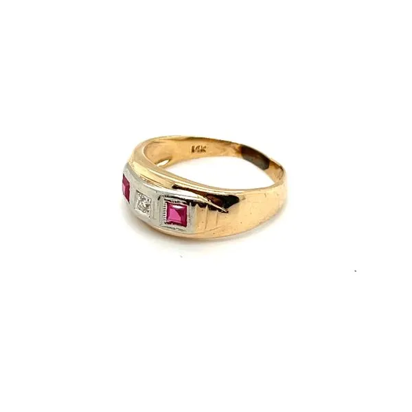 14K Yellow Gold Estate Diamond and Ruby Ring Image 2 Minor Jewelry Inc. Nashville, TN