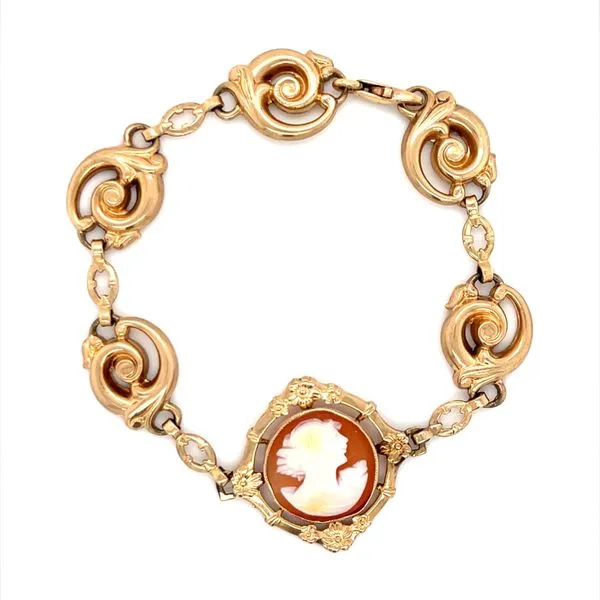 14K Yellow Gold Estate Enamel Cameo Bracelet Image 2 Minor Jewelry Inc. Nashville, TN