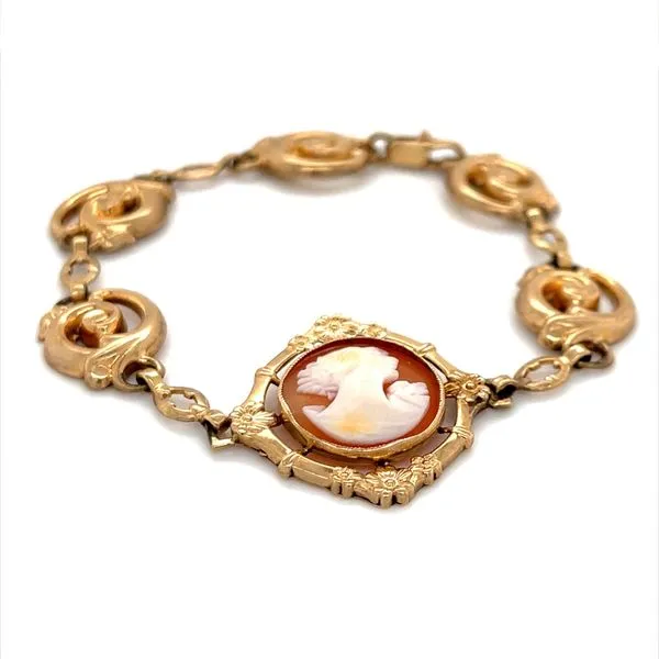 14K Yellow Gold Estate Enamel Cameo Bracelet Minor Jewelry Inc. Nashville, TN