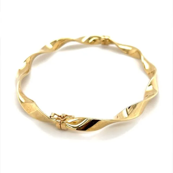 14K Yellow Gold Estate Twisted Hinged Bangle Image 2 Minor Jewelry Inc. Nashville, TN