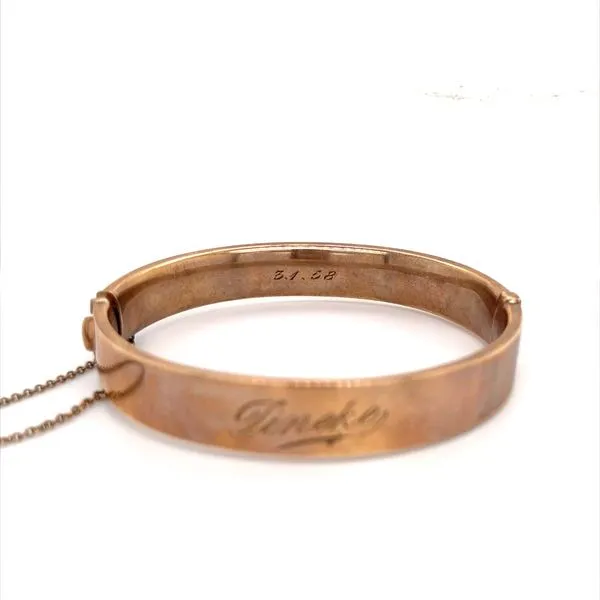 14K Rose Gold Estate Engraved Bangle Bracelet Image 2 Minor Jewelry Inc. Nashville, TN