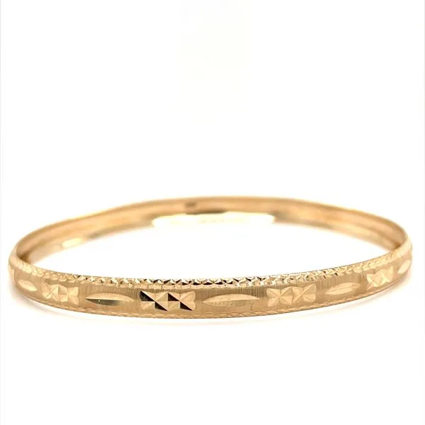 10K Yellow Gold Estate Hand Engaved Bangle Bracelet