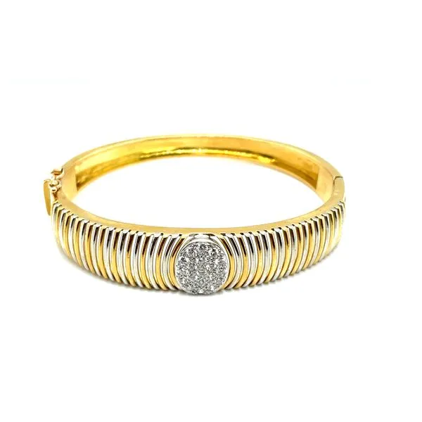 18K Rhodium Plated White Gold Bangle Bracelet with Diamonds Minor Jewelry Inc. Nashville, TN