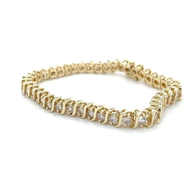 14K Yellow Gold Estate \S\ Line Diamond Bracelet