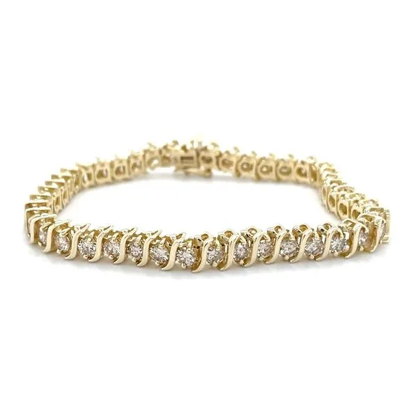 14K Yellow Gold Estate \S\ Line Diamond Bracelet