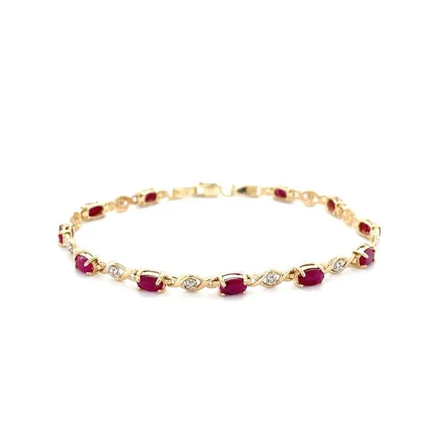 10K Yellow Gold Estate Ruby and Diamond Tennis Bracelet Minor Jewelry Inc. Nashville, TN