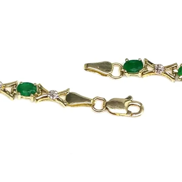 10K Yellow Gold Estate Emerald and Diamond Bracelet Image 4 Minor Jewelry Inc. Nashville, TN