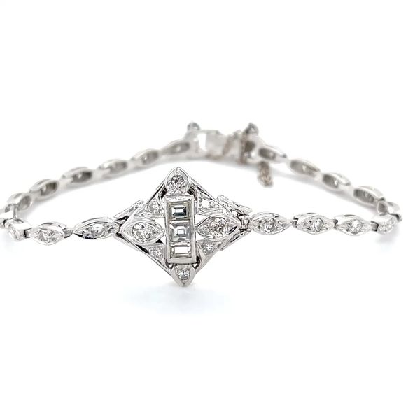 14K White Gold Estate Mined Diamond Bracelet Minor Jewelry Inc. Nashville, TN