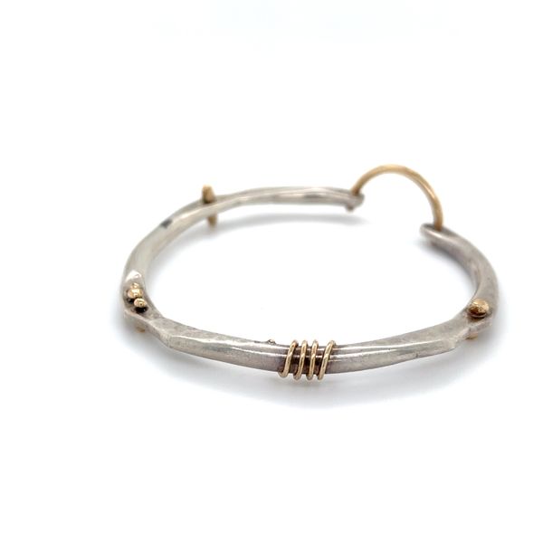 Sterling Silver and 14K Yellow Gold Estate Bangle Style Bracelet Image 3 Minor Jewelry Inc. Nashville, TN