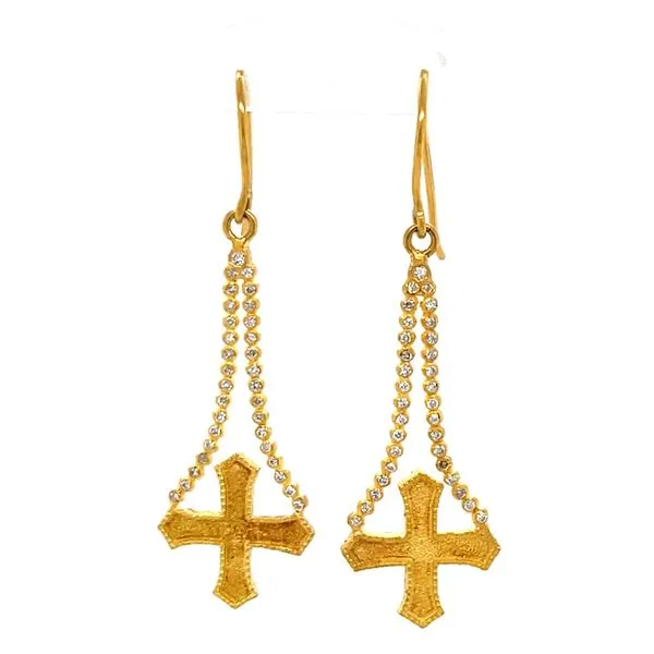 22K Yellow Gold Estate Diamond Earrings by Virgins Staints & Angels Minor Jewelry Inc. Nashville, TN