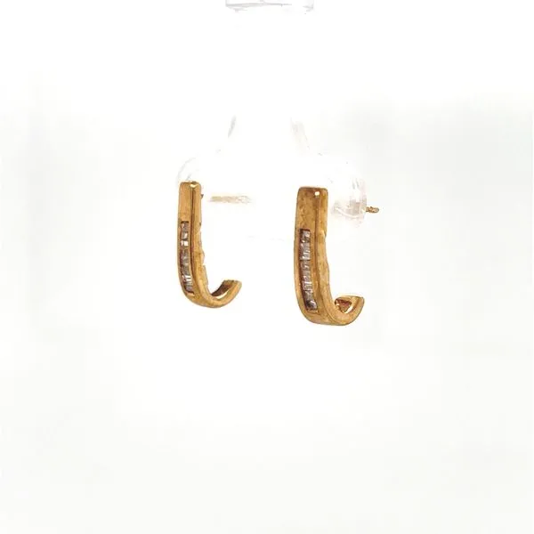 10K Yellow Gold Estate Diamond Hoop Earrings Image 2 Minor Jewelry Inc. Nashville, TN