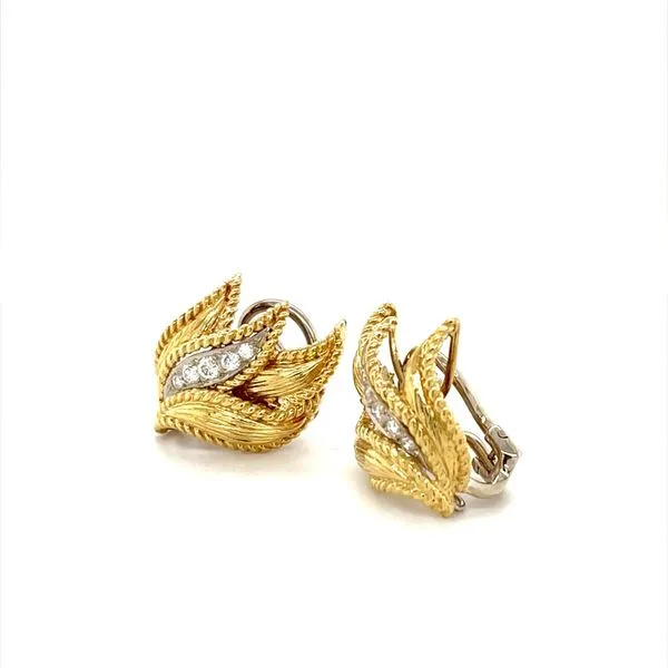 18K Yellow Gold Estate Florentine Clip-On Earrings Image 2 Minor Jewelry Inc. Nashville, TN