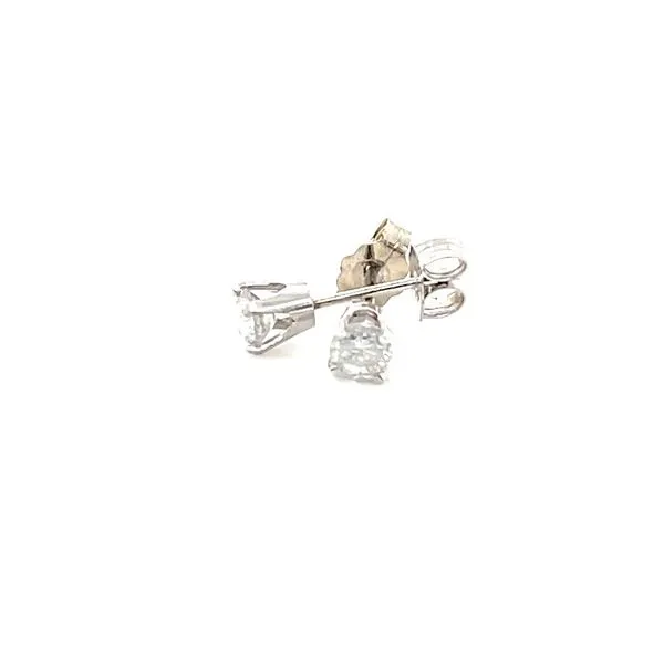 14K White Gold Estate Diamond Stud Earrings