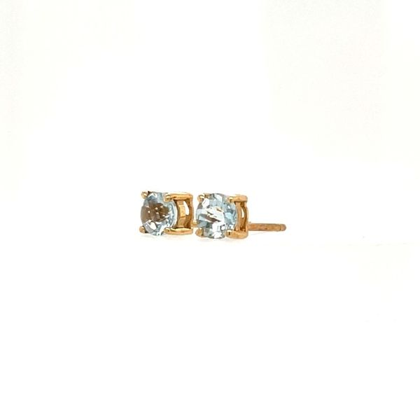 14K White Gold Estate Aquamarines Stud Earrings Image 2 Minor Jewelry Inc. Nashville, TN