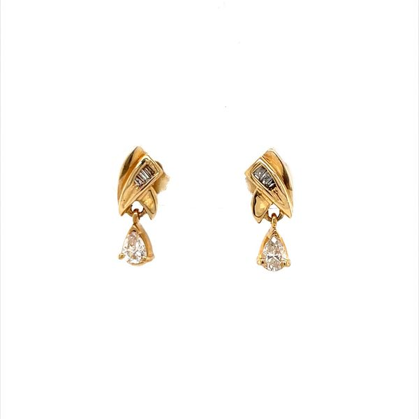 14K Yellow Gold Estate Diamond Earrings Minor Jewelry Inc. Nashville, TN