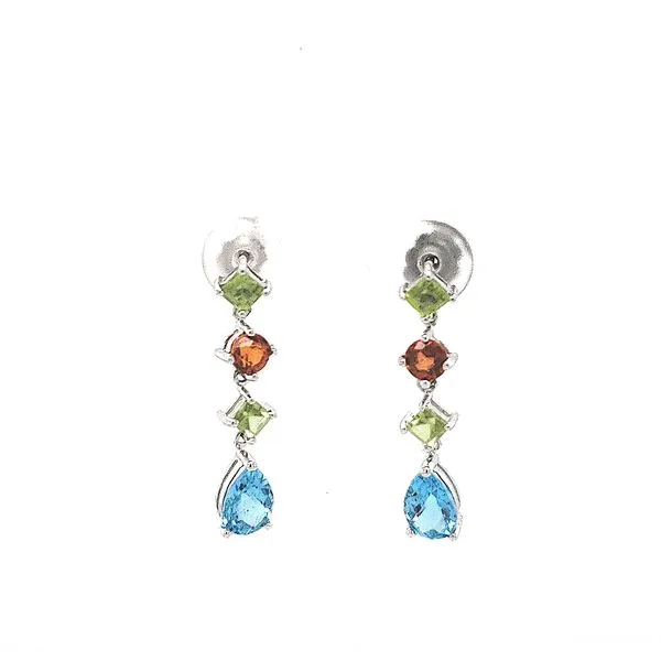 14K White Gold Estate Multi-Stone Drop Earrings Minor Jewelry Inc. Nashville, TN