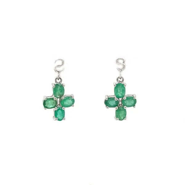 14K White Gold Estate Emerald Drop Earring Minor Jewelry Inc. Nashville, TN
