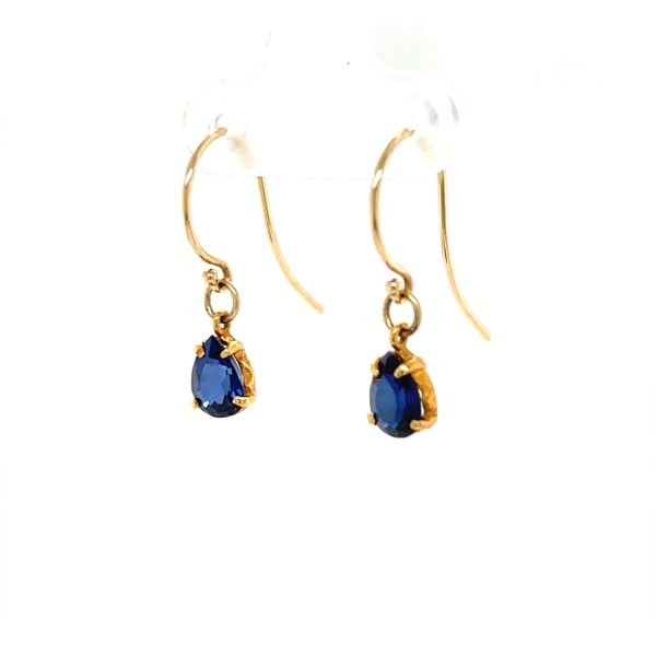 14K Yellow Gold Estate Sapphires Drop Earrings Image 2 Minor Jewelry Inc. Nashville, TN