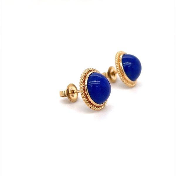 14K Yellow Gold Estate Lapis Lazuli Earrings Image 2 Minor Jewelry Inc. Nashville, TN