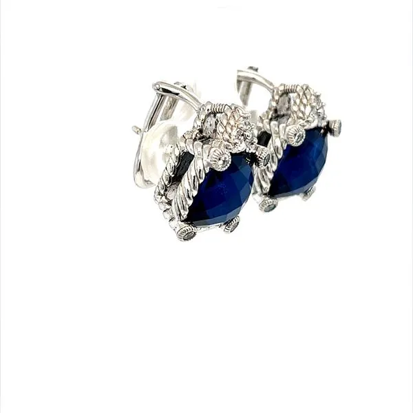 Sterling Silver Estate Judith Ripka Sapphire Doublet Stud Earrings Image 2 Minor Jewelry Inc. Nashville, TN