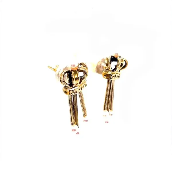 14K Yellow Gold Estate Pearl Crown Earrings Image 2 Minor Jewelry Inc. Nashville, TN