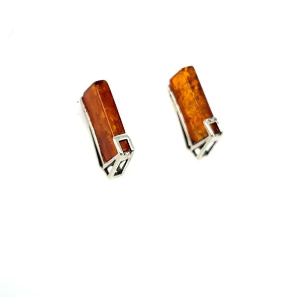 Sterling Silver Estate Amber Earrinngs Image 2 Minor Jewelry Inc. Nashville, TN
