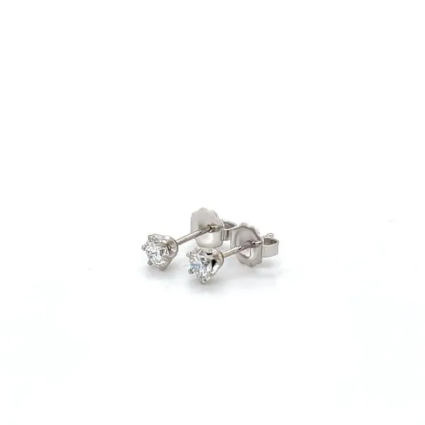14K White Gold Estate Diamond Stud Earrings
