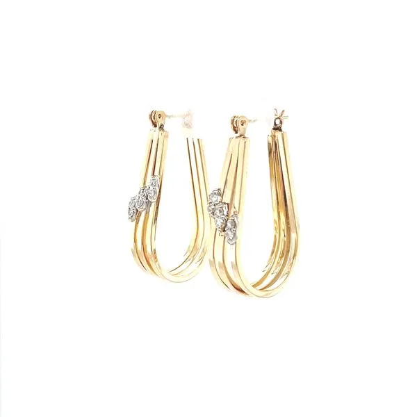 14K Yellow Gold Estate Diamond Earrings Image 2 Minor Jewelry Inc. Nashville, TN