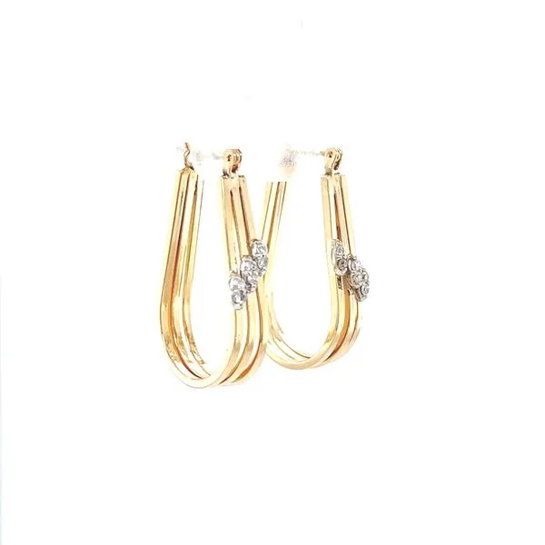 14K Yellow Gold Estate Diamond Earrings Image 3 Minor Jewelry Inc. Nashville, TN