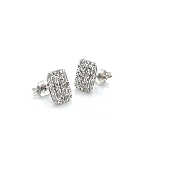 10K White Gold Estate Diamond Stud Earrings Image 2 Minor Jewelry Inc. Nashville, TN