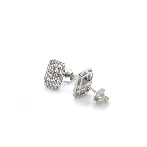 10K White Gold Estate Diamond Stud Earrings Image 3 Minor Jewelry Inc. Nashville, TN