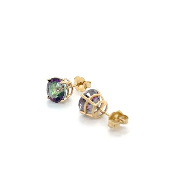 14K Yellow Gold Estate Mystic Topaz Stud Earrings Image 3 Minor Jewelry Inc. Nashville, TN