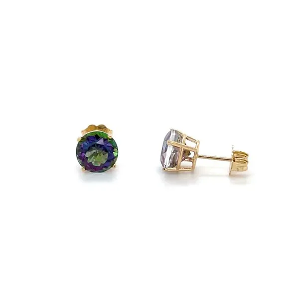 14K Yellow Gold Estate Mystic Topaz Stud Earrings Minor Jewelry Inc. Nashville, TN
