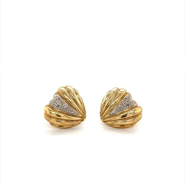 14K Yellow Gold Estate Diamond Heart Earrings Minor Jewelry Inc. Nashville, TN