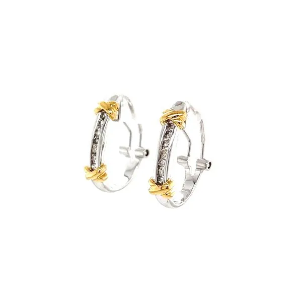14K White And Yellow Gold Estate Diamond Earrings Image 2 Minor Jewelry Inc. Nashville, TN