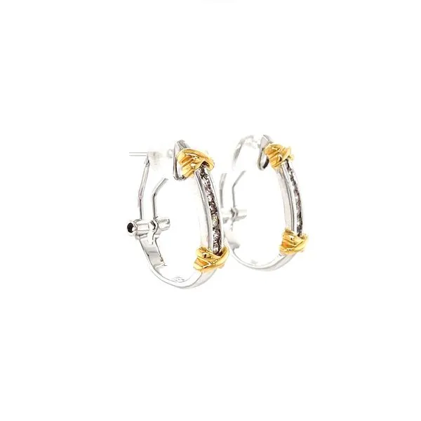 14K White And Yellow Gold Estate Diamond Earrings Image 3 Minor Jewelry Inc. Nashville, TN