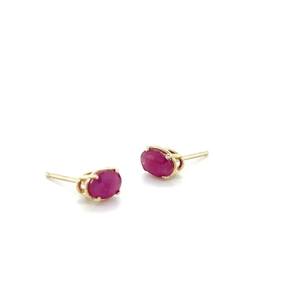 14K Yellow Gold Estate Ruby Stud Earrings Image 3 Minor Jewelry Inc. Nashville, TN
