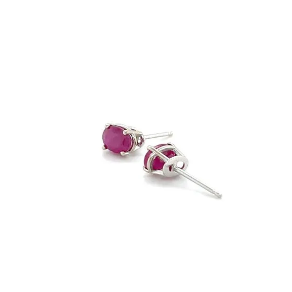 14K White Gold Estate Ruby Stud Earrings Image 2 Minor Jewelry Inc. Nashville, TN