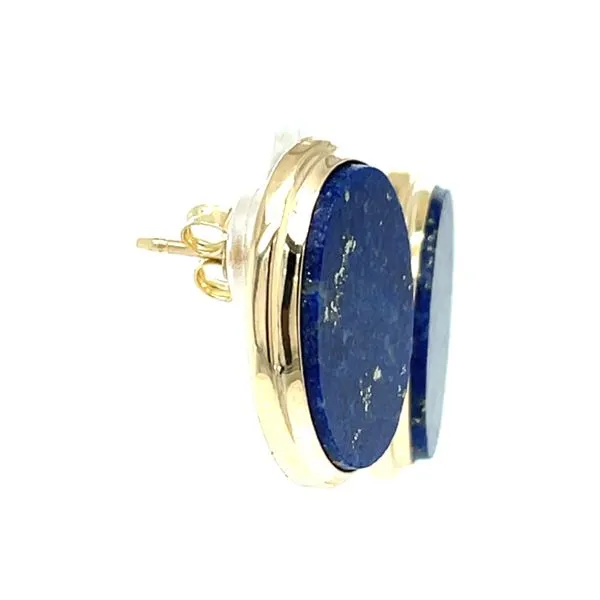 14K Yellow Gold Estate Lapis Lazuli Earrings